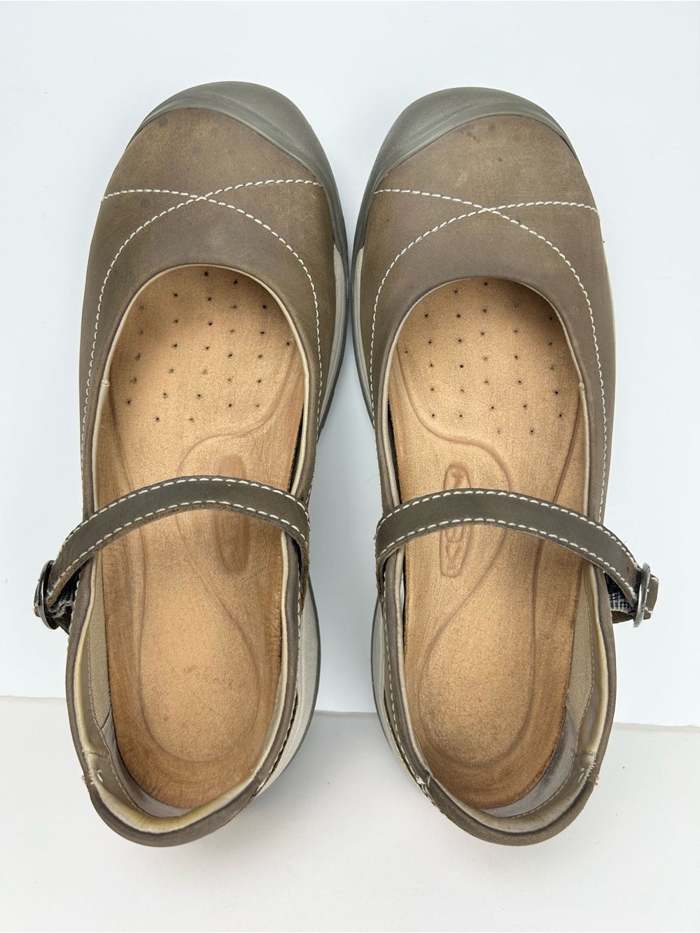 Keen Presidio II Mary Jane Brown Leather Gorpcore Hiking Comfort Shoes - Picture 2 of 11